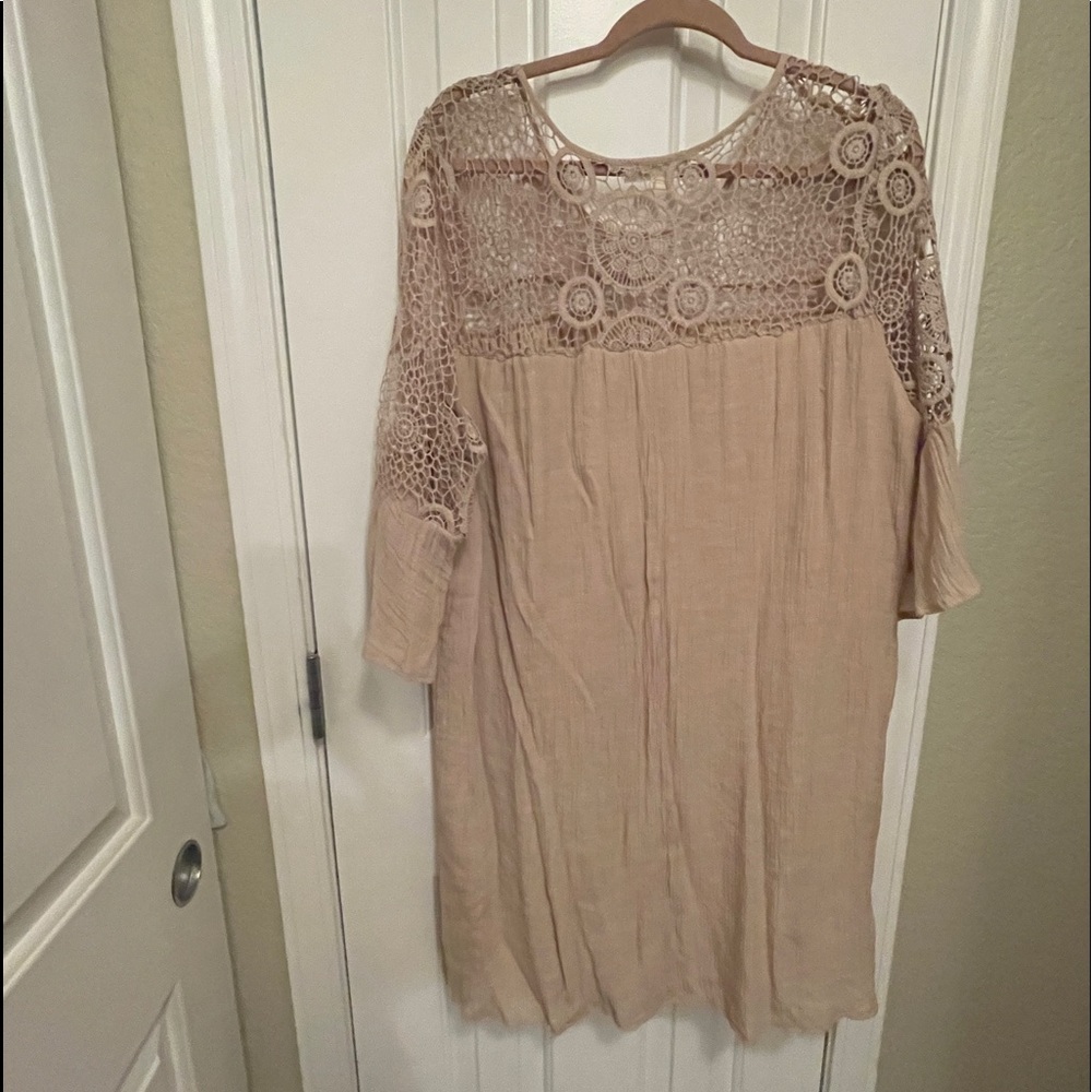 Gold and lace dress